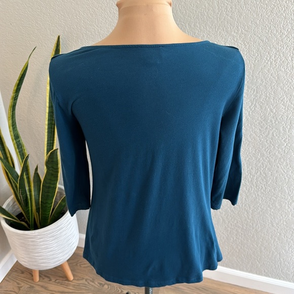 Anthropologie top size L. Dark teal. - Picture 3 of 5